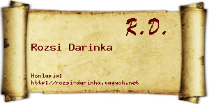 Rozsi Darinka névjegykártya